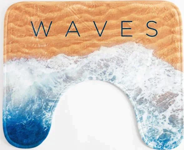 Коврик для ванной Этель "Waves", 50х40 см, велюр