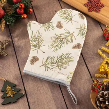 Варежка-прихватка Christmas tree 20х28см, саржа, 100% х/л, ватин 250г/м2