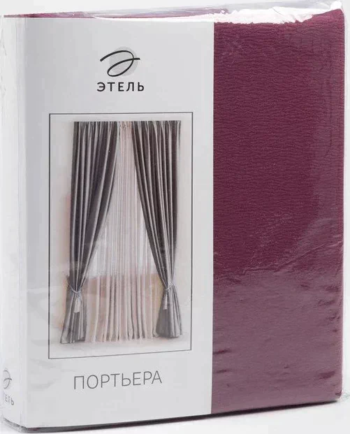 Штора портьерная "Этель" ширина 135 см, высота 260 см, цвет фиолетовый, матовая