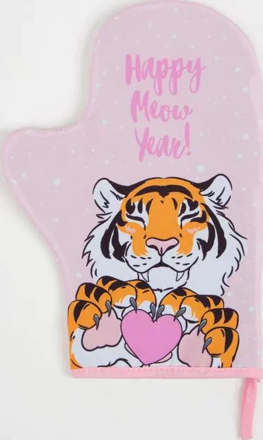 Варежка-прихватка «Happy meow year» 20х28см,35% х/л,65% п/э,ватин 250г/м2