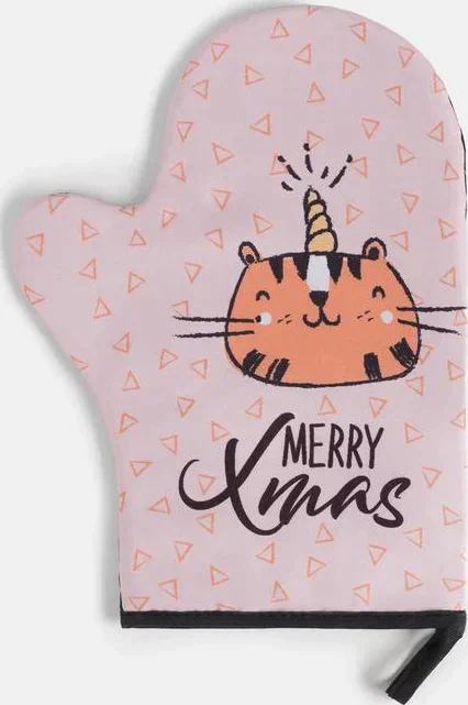 Новогодний набор подарочный Merry Xmas варежка-прихватка, лопатка силикон