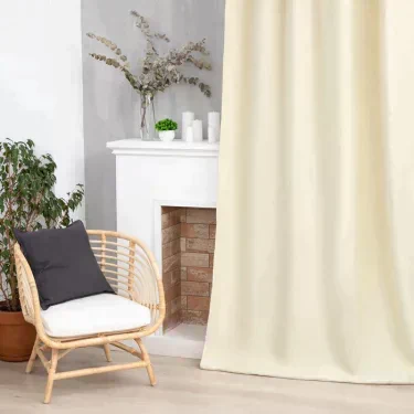 Штора портьерная Этель «Классика» цвет светло бежевый, на шторн.ленте 145х265 см,100% п/э