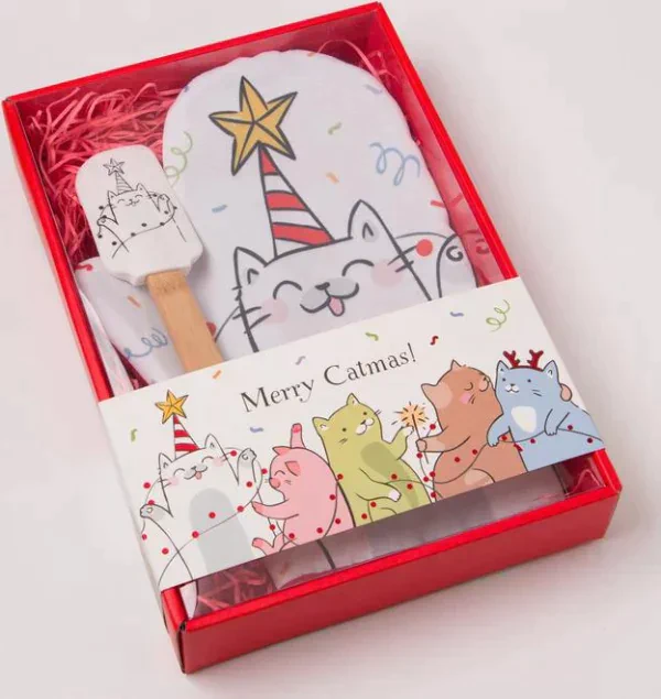 Набор подарочный "Catmas" с варежкой-прихваткой