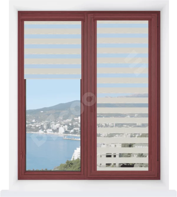 Рулонная штора День-ночь Уни 2 Linen 01 серый, размеры от 20 до 120 см