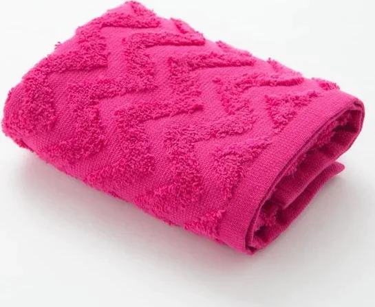 Полотенце махровое LoveLife Zig-Zag 70*130 см, цв. ярко-розовый,100% хл, 360 гр/м2