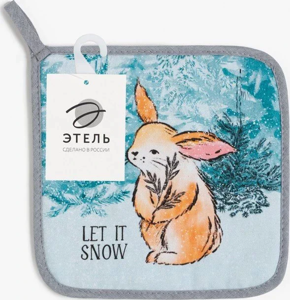 Прихватка «Let it snow» 19х19 см, саржа, 100% х/л, ватин 250 г/м2