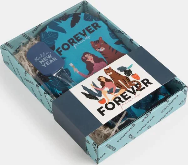 Новогодний набор подарочный Forever варежка-прихватка, лопатка силикон