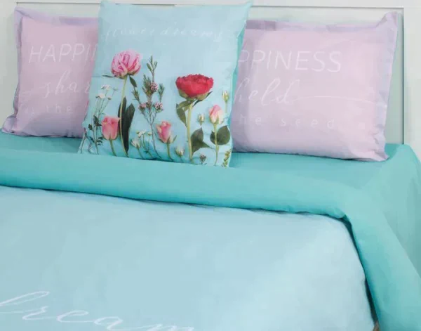 Постельное бельё "Этель" 1.5 сп Flowers dream 143х215 см,150х214 см, 50х70+3 - 2 шт