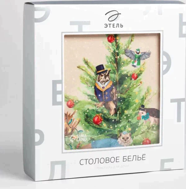 Скатерть Этель "Noble Christmas" скатерть 150х220 +/-3см с ГМВО, 100%хл, саржа 190гр/м2