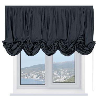 Австрийская штора «Кортин», вельвет цвет тёмно-серый