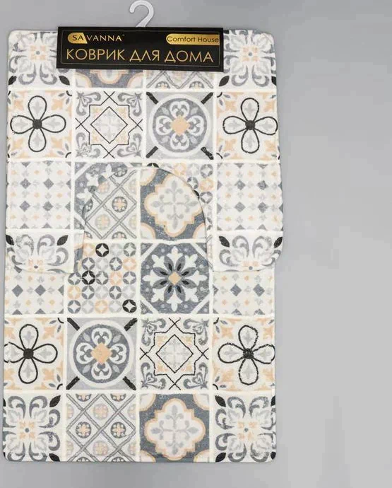 Набор ковриков для ванной и туалета SAVANNA «Мозаика», 2 шт: 50×80 см, 40×50 см