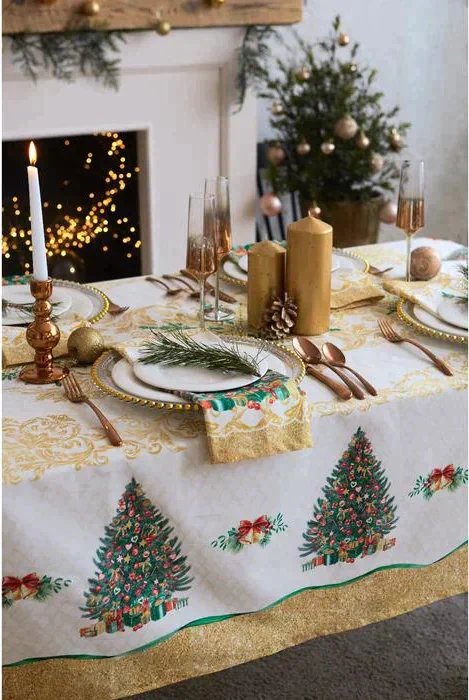 Набор столовый Этель "Golden Christmas" скатерть 150*110 +/-3см с ГМВО, салф.40х40см - 4шт,