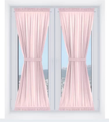 Штора песочные часы «Кортин», ткань блэкаут однотонный розовый