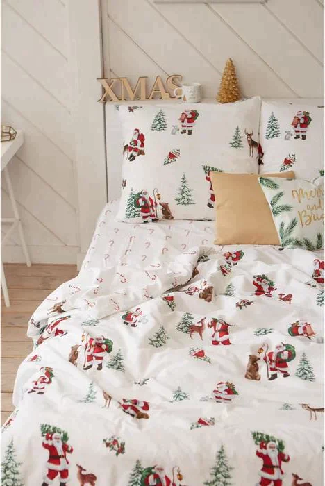Постельное белье "Этель" Евро Новогодний лес 200*217 см, 240*220 см, 70*70 см - 2 шт