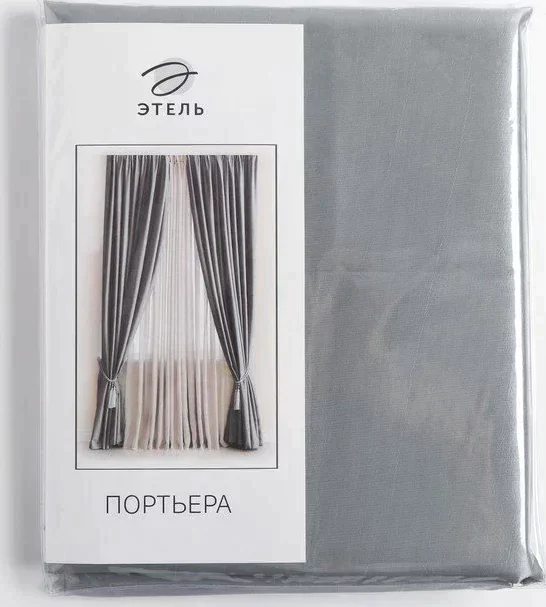 Штора портьерная "Этель" ширина 135 см, высота 260 см, цвет хром