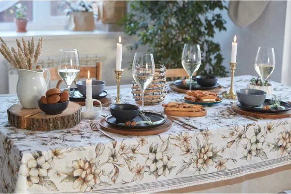 Скатерть "Этель" Floral mood 180х147 см, 100 % хлопок, репс 210 гр/м2