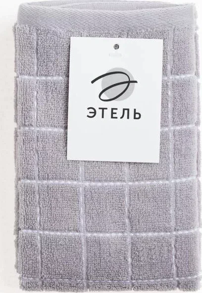 Полотенце махровое Этель «Клетка» цв.серый, 34*70 см, 350 гр/м2, 100% хлопок