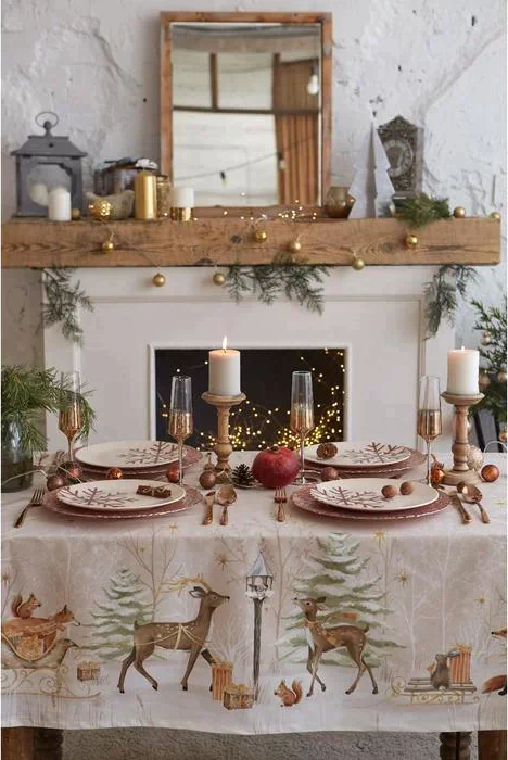 Скатерть  Этель "Christmas forest" скатерть 150*110 +/-3см с ГМВО, 100%хл, 190г/м2