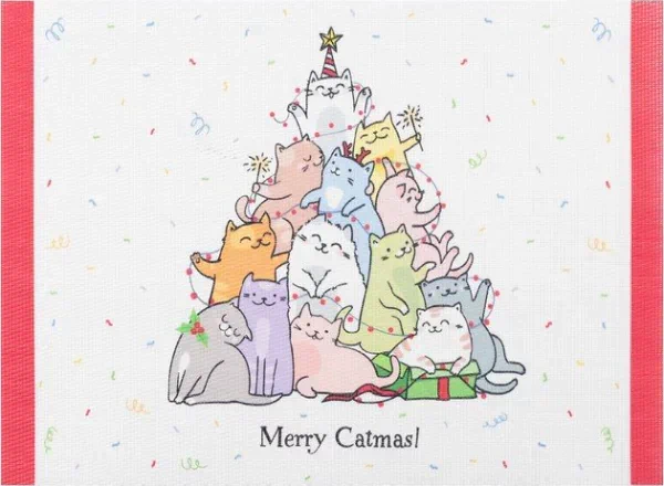 Новогодняя салфетка на стол Merry Catmas 40х29 см