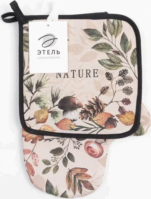 Набор Кухонный Nature forest, варежка-прихватка 20х28см, прихватка 19х19см, 100% хл