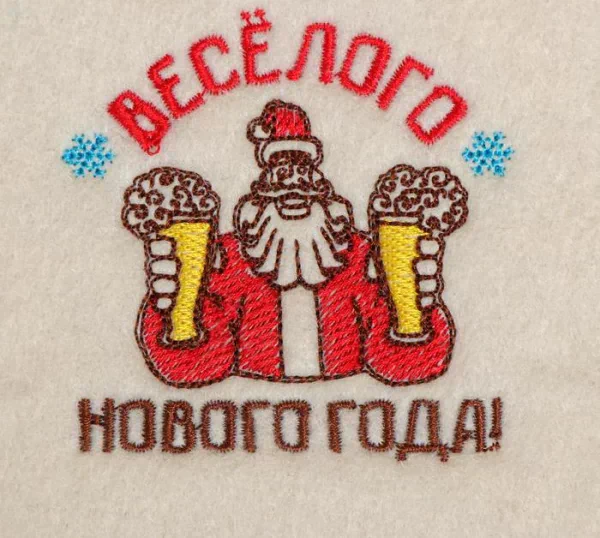 Рукавица для бани с шелкографией "Весёлого Нового года!"