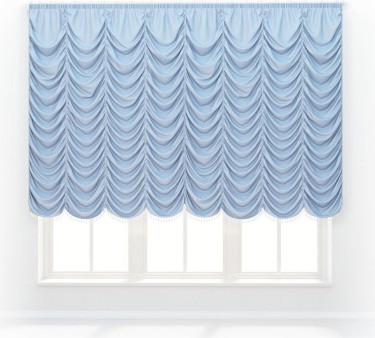 Французская штора «Кортин», вельвет голубой