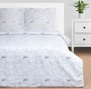 Постельное бельё Этель 2 сп Cute rabbits 175х215 см, 200х220 см, 70х70 см - 2 шт