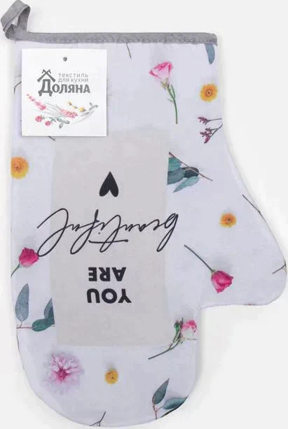 Варежка-прихватка "Доляна" Beautiful 24х32см,габардин, 35% х/л, 65% п/э, ватин 250г/м2