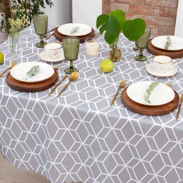 Скатерть Доляна Hexagon 145х250 см, 100% п/э