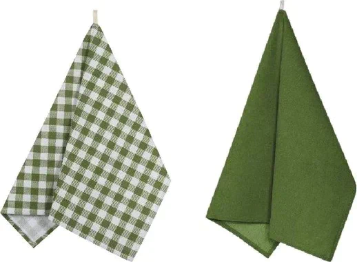 Набор полотенец кухонных Green check, размер 45х60 см - 2 шт