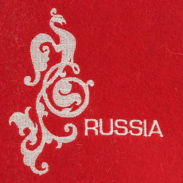 Шапка для бани "Russia" красная