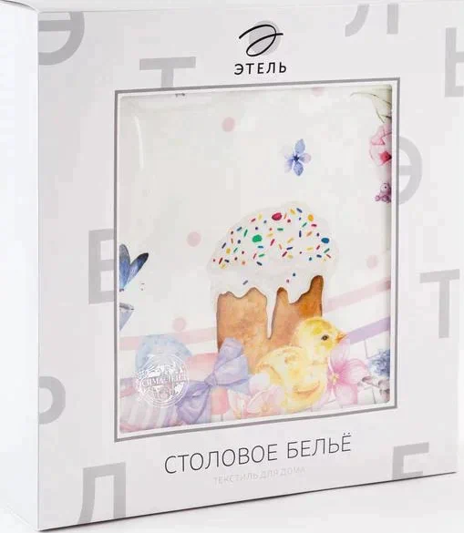 Скатерть "Этель" Spring easter d=214см +/-3см, 100% хл, саржа 190 гр/м2