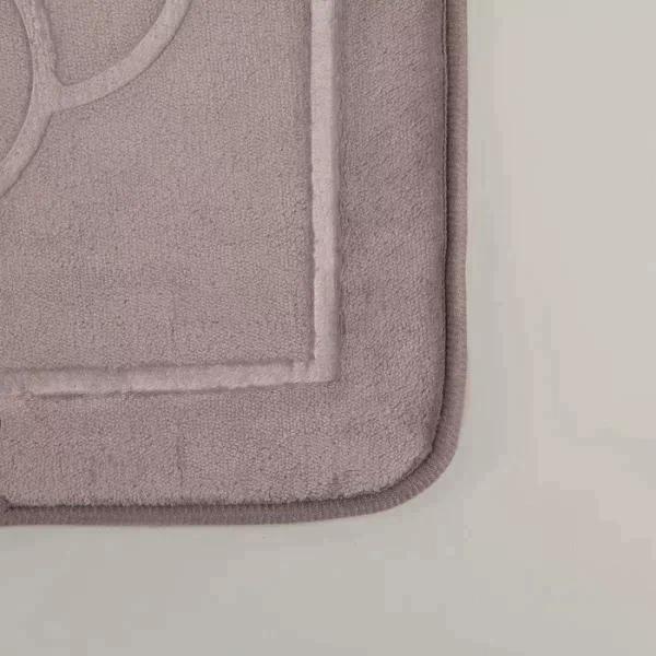 Набор ковриков для ванны и туалета Доляна, 3 шт: 36×43, 40×50, 50×80 см, цвет серый