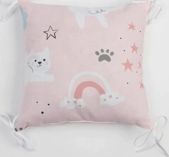Бортики в кроватку Крошка Я "Sweet cats" (35х35 см - 8 шт), 100% хлопок