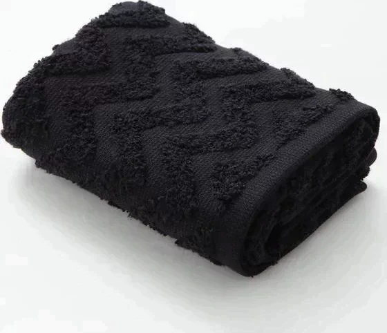 Полотенце махровое LoveLife Zig-Zag 30*60 см, цв. черный,100% хл, 360 гр/м2