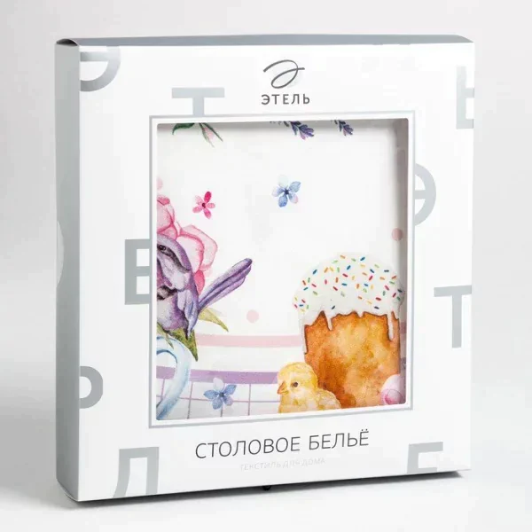 Скатерть "Этель" Spring easter d=149 см +/-3см, 100% хл, саржа 190 гр/м2