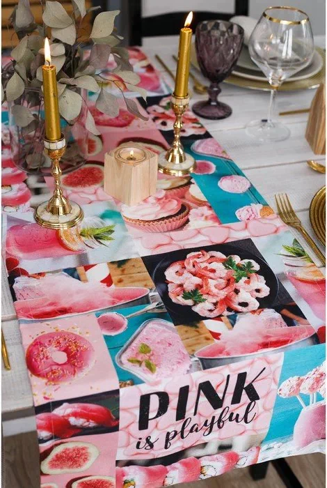 Дорожка на стол "Этель"  PINK 40х146 см, 100% хл, саржа 190 гр/м2