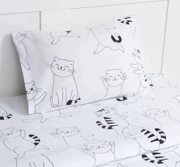Постельное бельё Этель 1,5 сп "Dancing cats", 143х215 см, 150х214 см, 50х70 см -1 шт, 100% хлопок, бязь