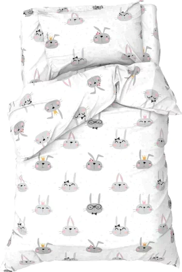 Постельное бельё Этель 1,5 сп "Funny rabbits", 143х215 см, 150х214 см, 50х70 см -1 шт, 100 % хлопок, бязь