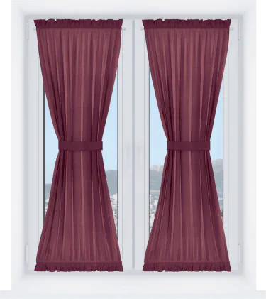 Штора песочные часы «Кортин» вельвет бордовый