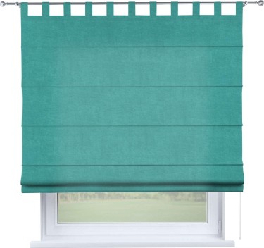 Римская штора «Кортин», канвас бирюзовый, на петлях