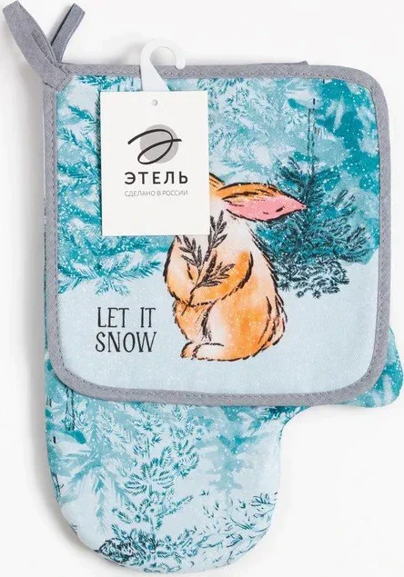 Набор кух. "Let it snow" варежка-прихватка 20х28 см, прихватка 19х19 см, 100% хл