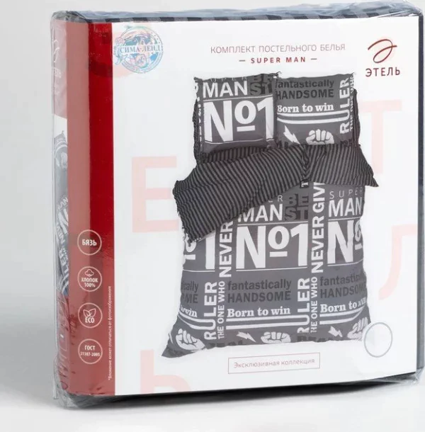 Постельное белье "Этель" дуэт Super man 143*215 см - 2 шт, 240*220 см, 70*70 см -2 шт