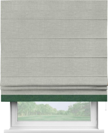 Римская штора «Кортин» с кантом Джестер, для проема, ткань лён серый