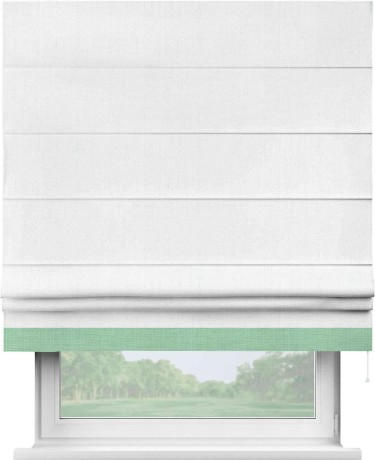 Римская штора «Кортин» с кантом Джестер, для проема, лён белоснежный