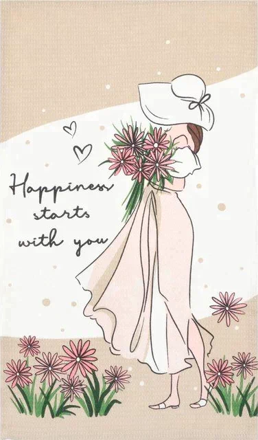 Набор кухонных полотенец Доляна Happiness, 35х60 см -2 шт, 100% хл, вафля 160 г/м2