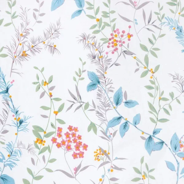 Простыня на резинке LoveLife 140*200*25см, "Flowers", 100% хлопок, сатин, 125г/м²