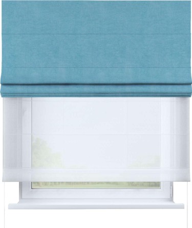 Римская штора «Кортин» день-ночь, ткань вельвет ментоловый