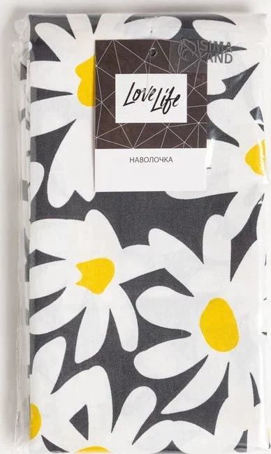 Наволочка LoveLife 50*70см, "Ромашки", 100% хлопок, сатин, 125г/м²
