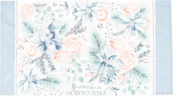 Полотенце "Этель" Christmas flowers 40х73 см, 100% хл, саржа 190 гр/м2